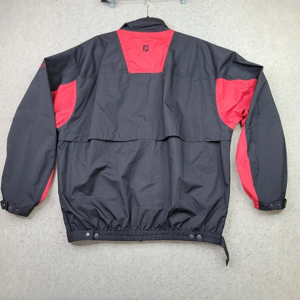 FootJoy DryJoys Golf‎ Jacket Mens Large Black Red Full Zip Performance Vented